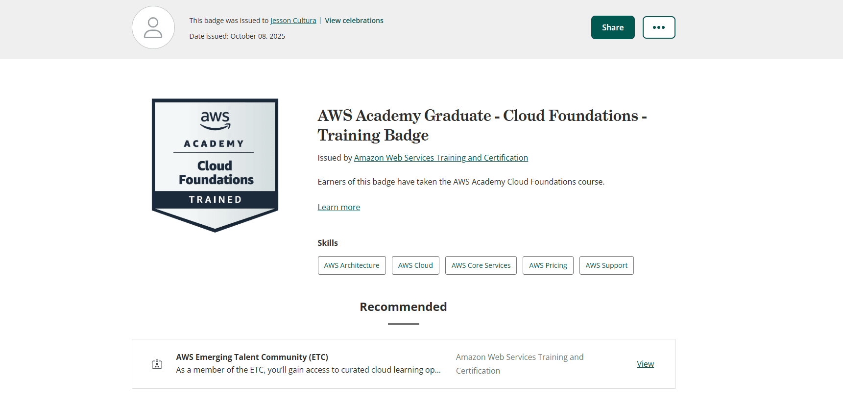 AWS Academy Cloud Foundation